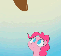 Size: 600x555 | Tagged: safe, artist:doublewbrothers, pinkie pie, earth pony, pony, my tiny pony, g4, animated, coffee, cute, diapinkes, dripping, eating, faic, female, food, frame by frame, gif, gradient background, mare, nom, pinkie found the coffee, squigglevision, wat