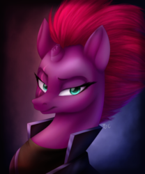 Size: 600x720 | Tagged: safe, artist:fj-c, tempest shadow, pony, unicorn, g4, my little pony: the movie, bust, female, looking at you, portrait, solo