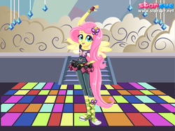 Size: 800x600 | Tagged: safe, artist:user15432, fluttershy, human, equestria girls, equestria girls specials, g4, my little pony equestria girls: dance magic, clothes, dance floor, dressup, female, humanized, pegasus wings, ponied up, pony ears, shoes, slippers, solo, starsue, winged humanization, wings, wondercolts