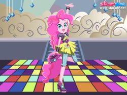 Size: 800x600 | Tagged: safe, artist:user15432, pinkie pie, equestria girls, equestria girls specials, g4, my little pony equestria girls: dance magic, clothes, dance floor, dress, dressup, female, ponied up, pony ears, shoes, solo, starsue, wondercolts