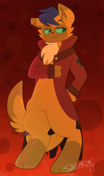 Size: 1726x2911 | Tagged: safe, artist:saveraedae, capper dapperpaws, abyssinian, cat, anthro, digitigrade anthro, g4, my little pony: the movie, chest fluff, clothes, male, smiling, solo