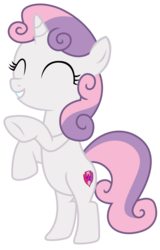 Size: 1500x2344 | Tagged: safe, artist:sketchmcreations, sweetie belle, g4, marks and recreation, belly, bipedal, cutie mark, eyes closed, female, happy, rearing, simple background, smiling, solo, standing on two hooves, the cmc's cutie marks, transparent background, vector