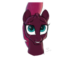 Size: 1179x1025 | Tagged: safe, artist:selenophile, tempest shadow, pony, g4, my little pony: the movie, bust, cute, female, looking at you, portrait, simple background, solo, white background