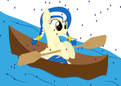 Size: 4741x3389 | Tagged: safe, artist:up-world, oc, oc only, oc:anagua, earth pony, pony, absurd resolution, canoe, female, mare, nation ponies, nicaragua, ponified, rain, simple background, solo, transparent background