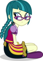 Size: 7000x9960 | Tagged: safe, artist:luckreza8, juniper montage, equestria girls, equestria girls specials, g4, my little pony equestria girls: mirror magic, absurd resolution, braid, clothes, female, flats, glasses, sad, shoes, simple background, solo, transparent background, vector