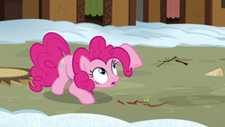 Size: 1280x720 | Tagged: safe, screencap, pinkie pie, earth pony, pony, g4, not asking for trouble, female, mare, solo, twig