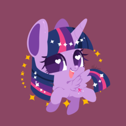Size: 2134x2133 | Tagged: safe, artist:snow angel, twilight sparkle, alicorn, pony, g4, chibi, cute, female, heart eyes, high res, looking at you, mare, solo, twiabetes, twilight sparkle (alicorn), wingding eyes
