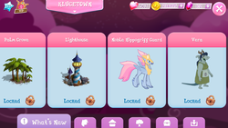 Size: 1280x720 | Tagged: safe, gameloft, stratus skyranger, vera (klugetown), classical hippogriff, hippogriff, g4, my little pony: the movie, armor, lighthouse, tree