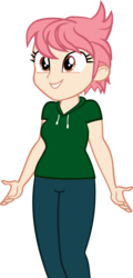 Size: 2139x4450 | Tagged: safe, artist:ironm17, raspberry vinaigrette, equestria girls, g4, clothes, equestria girls-ified, female, grin, hoodie, pants, short-sleeved sweater, simple background, smiling, solo, transparent background, vector