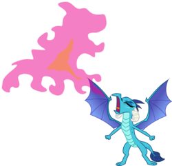 Size: 3375x3260 | Tagged: safe, artist:davidsfire, princess ember, dragon, g4, triple threat, dragoness, eyes closed, female, fire, fire breath, high res, roar, simple background, solo, transparent background, vector