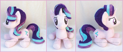 Size: 1757x742 | Tagged: safe, artist:lilmoon, starlight glimmer, pony, g4, irl, photo, plushie, prone, solo