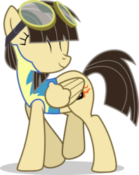 Size: 2858x3603 | Tagged: safe, artist:tomfraggle, wild fire, pegasus, pony, g4, ^^, eyes closed, female, high res, mare, simple background, solo, transparent background, wonderbolt cadet