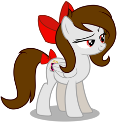 Size: 4500x4500 | Tagged: safe, artist:rsa.fim, part of a set, oc, oc only, oc:whisper hope, pegasus, pony, absurd resolution, bow, female, mare, mexican, red eyes, ribbon, simple background, solo, tail bow, tail wrap, transparent background, unitárium, vector, younger