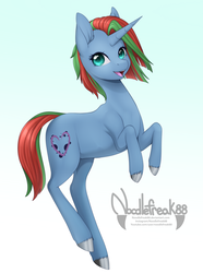 Size: 2861x3850 | Tagged: safe, artist:noodlefreak88, oc, oc only, oc:amara, pony, unicorn, female, high res, looking at you, mare, open mouth, smiling, solo