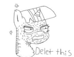 Size: 1066x820 | Tagged: safe, artist:sunnzio, twilight sparkle, g4, angry, shitposting, sketch, wrinkle