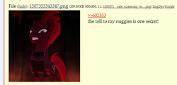 Size: 570x273 | Tagged: safe, fizzlepop berrytwist, tempest shadow, g4, my little pony: the movie, 4chan, 4chan screencap, nuggies, secrets, shitposting