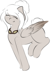 Size: 459x644 | Tagged: safe, oc, oc only, pegasus, pony, bun, eyes closed, female, goggles, mare, simple background, solo, transparent background, wings