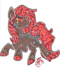 Size: 1024x1099 | Tagged: safe, artist:crystalizedflames, oc, oc only, oc:hayden, original species, pond pony, male, solo, traditional art