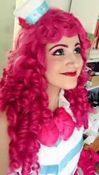 Size: 540x960 | Tagged: safe, artist:sarahndipity cosplay, pinkie pie, human, g4, the best night ever, clothes, cosplay, costume, dignified wear, dress, gala dress, irl, irl human, photo, solo