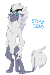 Size: 1280x1903 | Tagged: safe, artist:xcolorblisssketchx, oc, oc only, oc:storm cloud, my little pony: the movie, bipedal, male, parent:storm king, simple background, solo, storm king's species, transparent background