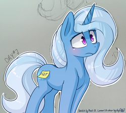 Size: 1234x1110 | Tagged: safe, artist:dsp2003, artist:post-it, trixie, oc, oc only, oc:posty, pony, unicorn, g4, collaboration, cute, diatrixes, female, mare, solo, sticky note