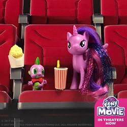 Size: 1080x1080 | Tagged: safe, spike, twilight sparkle, alicorn, dragon, pony, g4, my little pony: the movie, official, cinema, irl, my little pony logo, photo, toy, twilight sparkle (alicorn)