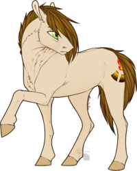 Size: 795x992 | Tagged: safe, artist:dementra369, oc, oc only, earth pony, pony, looking back, raised hoof, simple background, solo, white background