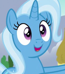 Size: 627x715 | Tagged: safe, screencap, trixie, pony, unicorn, all bottled up, g4, cute, diatrixes, female, mare, open mouth, smiling, solo