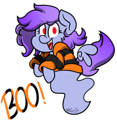 Size: 2809x2909 | Tagged: safe, artist:befishproductions, oc, oc only, oc:strutter, ghost, pegasus, pony, clothes, fangs, female, high res, mare, simple background, solo, sweater, transparent background