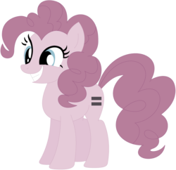 Size: 1024x992 | Tagged: safe, artist:ra1nb0wk1tty, pinkie pie, earth pony, pony, g4, equal cutie mark, equalized, female, mare, simple background, smiling, solo, transparent background
