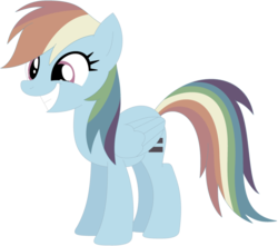 Size: 951x840 | Tagged: safe, artist:ra1nb0wk1tty, rainbow dash, pegasus, pony, g4, equal cutie mark, equalized, female, mare, simple background, smiling, solo, transparent background