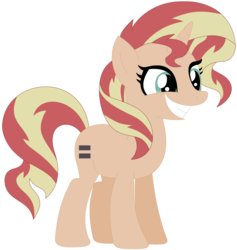 Size: 1024x1082 | Tagged: safe, artist:ra1nb0wk1tty, sunset shimmer, pony, unicorn, g4, equal cutie mark, equalized, female, mare, simple background, smiling, solo, transparent background