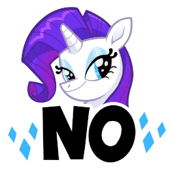 Size: 500x500 | Tagged: safe, artist:jublin, rarity, pony, g4, my little pony: the movie, animated, facebook, facebook sticker, faic, female, gif, no, one eye closed, reaction image, simple background, solo, sticker, white background, wink