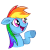 Size: 500x500 | Tagged: safe, artist:jublin, rainbow dash, pony, g4, my little pony: the movie, animated, facebook, facebook sticker, female, gif, ha, juxtaposition bait, reaction image, simple background, solo, sticker, white background