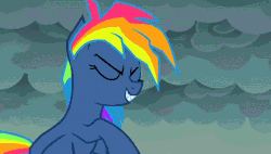 Size: 764x433 | Tagged: safe, screencap, rainbow dash, secrets and pies, animated, derail in the comments, evil pie hater dash, eye beams, female, food, gif, nightmare, optic blast, pie, pure unfiltered evil, solo, that pony sure does hate pies