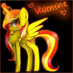 Size: 675x675 | Tagged: safe, artist:creadorachan, oc, oc only, oc:valentine, alicorn, pony, alicorn oc, female, magic, mare, solo