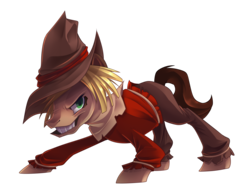 Size: 2656x2000 | Tagged: safe, artist:drawntildawn, pony, batman the animated series, clothes, costume, crossover, high res, ponified, simple background, the scarecrow, the scarecrow (dc), transparent background