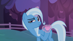 Size: 1920x1080 | Tagged: safe, screencap, trixie, g4, uncommon bond, cup, female, magic, solo, teacup, telekinesis, that pony sure does love teacups