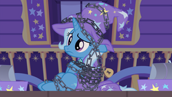 Size: 1920x1080 | Tagged: safe, screencap, trixie, g4, uncommon bond, chains, female, out of context, padlock, solo