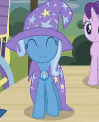 Size: 261x320 | Tagged: safe, screencap, starlight glimmer, trixie, pony, g4, uncommon bond, animated, cute, diatrixes, female, gif, horses doing horse things, solo focus, stomping