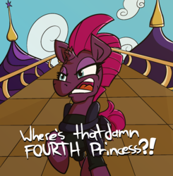 Size: 1329x1356 | Tagged: safe, artist:cowsrtasty, tempest shadow, pony, g4, broken horn, crossover, damn, female, horn, male, meme, ponified, quote, reference, shadow the hedgehog, shadow the hedgehog (game), solo, sonic the hedgehog (series), where's that damn fourth chaos emerald