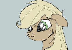 Size: 840x583 | Tagged: safe, artist:smirk, applejack, earth pony, pony, g4, animated, blinking, female, floppy ears, frame by frame, gif, mare, ms paint, sad, simple background, solo, squigglevision
