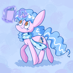 Size: 2000x2000 | Tagged: safe, artist:typhwosion, oc, oc only, pony, unicorn, book, clothes, high res, levitation, magic, scarf, solo, telekinesis