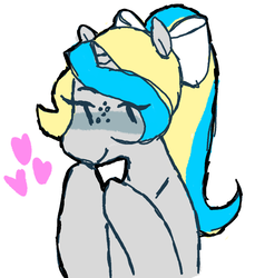 Size: 1040x1134 | Tagged: safe, artist:milky-rabbit, oc, oc only, oc:scute, pony, unicorn, blushing, solo