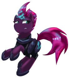 Size: 2608x2944 | Tagged: safe, artist:beardie, tempest shadow, pony, unicorn, g4, my little pony: the movie, armor, broken horn, electricity, eye scar, female, high res, horn, magic, mare, scar, simple background, solo, sparking horn, transparent background