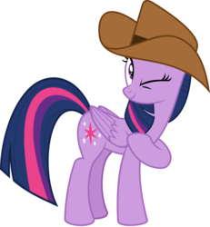 Size: 5374x5822 | Tagged: safe, artist:jhayarr23, twilight sparkle, alicorn, pony, g4, once upon a zeppelin, absurd resolution, hat, one eye closed, simple background, transparent background, twilight sparkle (alicorn), vector, wink