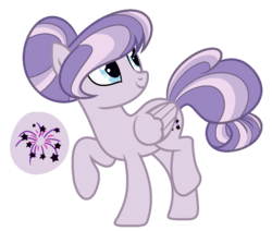 Size: 955x808 | Tagged: safe, artist:zomnicsadopt, oc, oc only, pegasus, pony, cutie mark background, female, magical lesbian spawn, mare, offspring, parent:inky rose, parent:pinkie pie, parents:inkypie, raised hoof, simple background, solo, transparent background