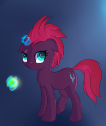 Size: 1791x2118 | Tagged: safe, artist:brok-enwings, tempest shadow, pony, unicorn, g4, my little pony: the movie, broken horn, female, floppy ears, horn, mare, simple background, solo