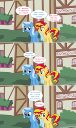 Size: 1280x2168 | Tagged: safe, artist:hakunohamikage, sunset shimmer, trixie, pony, unicorn, ask-princesssparkle, g4, ask, blushing, comic, female, lesbian, mare, ship:suntrix, shipping, tumblr