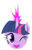 Size: 1917x3000 | Tagged: safe, artist:paganmuffin, twilight sparkle, pony, g4, once upon a zeppelin, female, glowing horn, horn, looking at you, mare, one eye closed, open mouth, simple background, smiling, solo, transparent background, wink